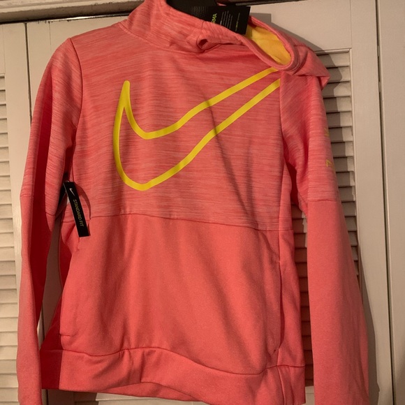 Nike Other - Nike Pink Hoodie with Yellow Swoosh